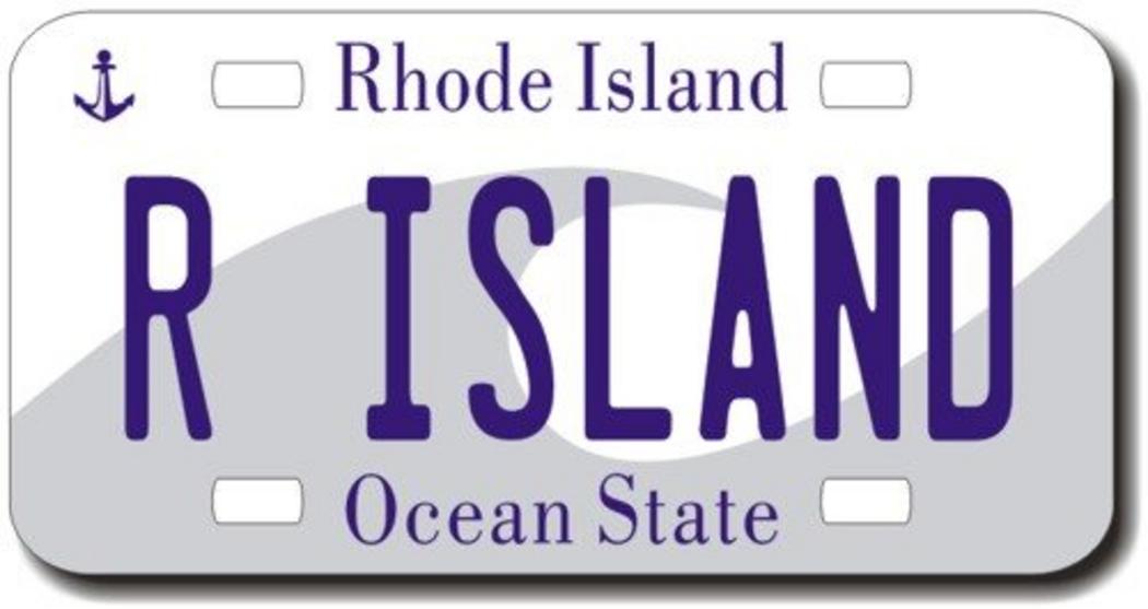 Custom Imprint and Embroidery Personalized Rhode Island License Plate for