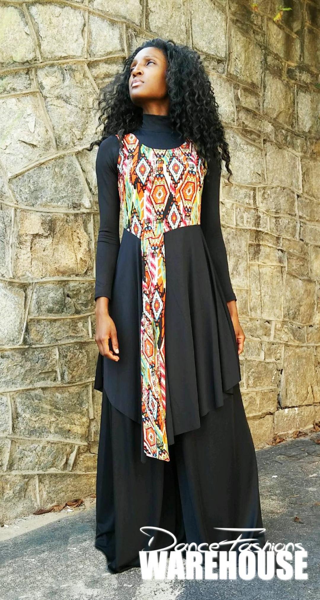 FYMNSI Women's Lyrical Praise Dance Dress Long Sleeve Solid Color Full