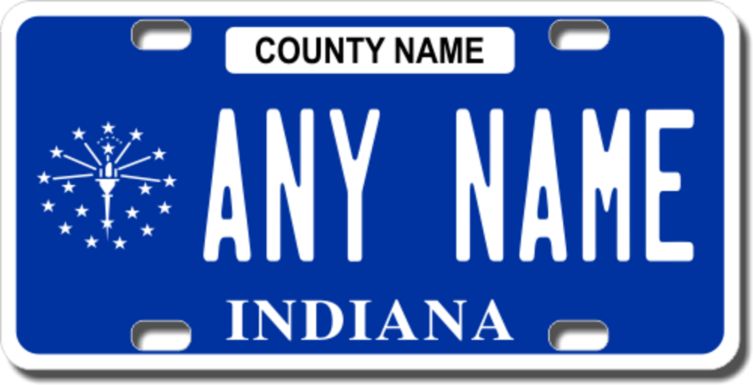 Personalized Indiana License Plate for Bicycles, Kid's Bikes, Carts