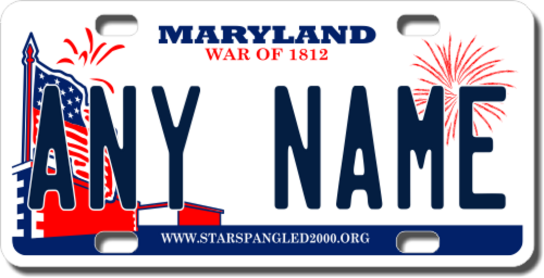 Personalized Maryland License Plate for Bicycles, Kid's Bikes, Carts