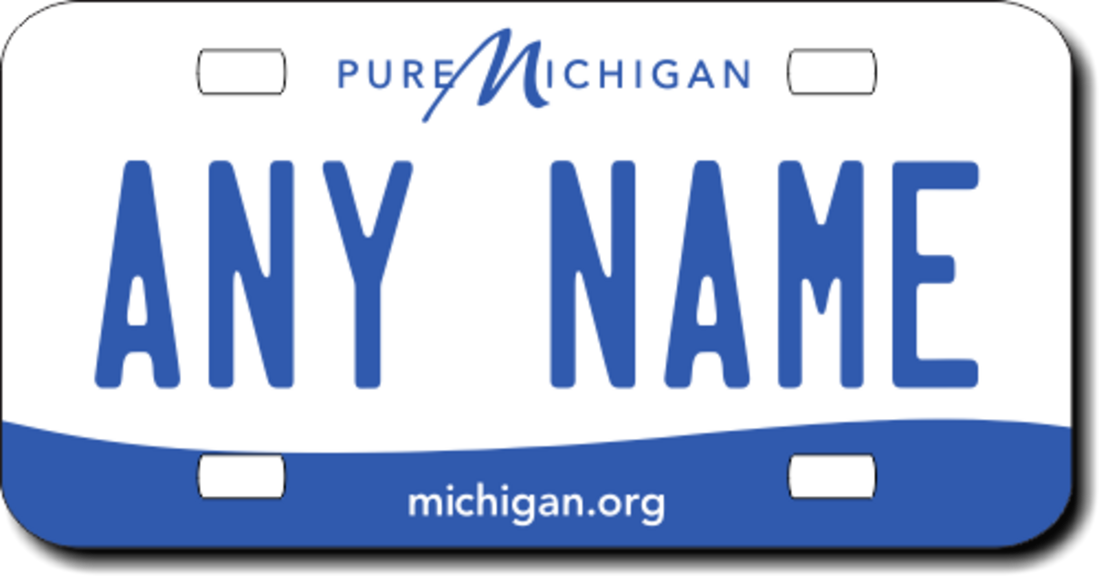 Personalized Michigan License Plate for Bicycles, Kid's Bikes, Carts