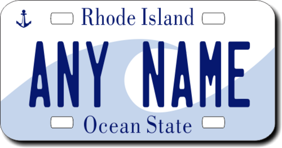 Personalized Rhode Island License Plate for Bicycles, Kid's Bikes