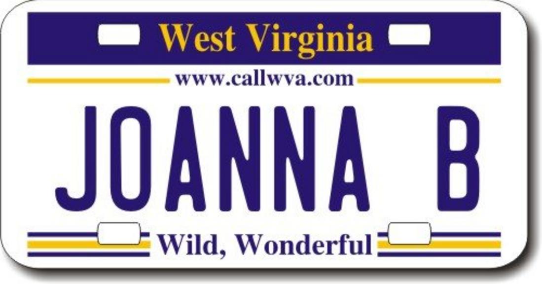 Personalized West Virginia License Plate for Bicycles, Kid's Bikes