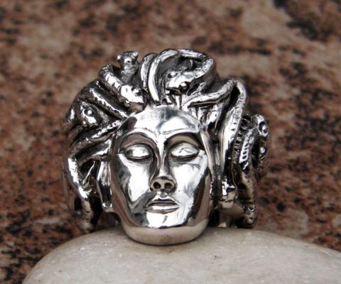 Sterling silver medusa ring