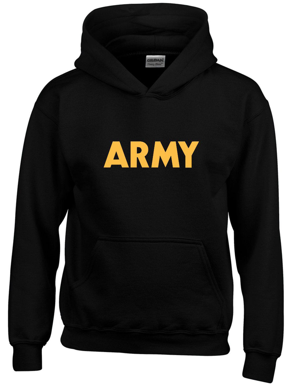 Youth US Army Black Hooded Sweatshirt - Teamlogo.com | Custom Imprint ...