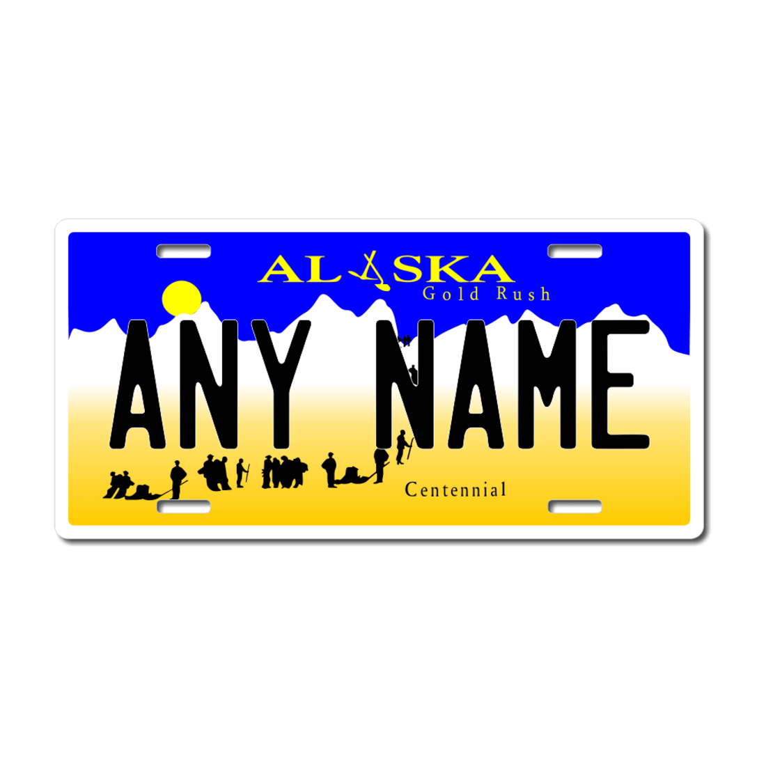 CUSTOM PERSONALIZED 2 HOLE BICYCLE STATE LICENSE PLATE-ALASKA