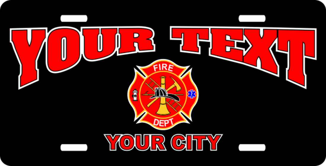 Personalized Fire Dept Maltese License Plate for Bicycles, Kid's Bikes