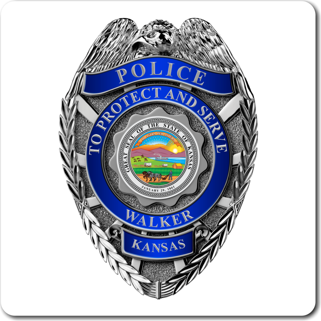 Custom Police Badge Vinyl Decal Teamlogo Com Custom Imprint And Embroidery
