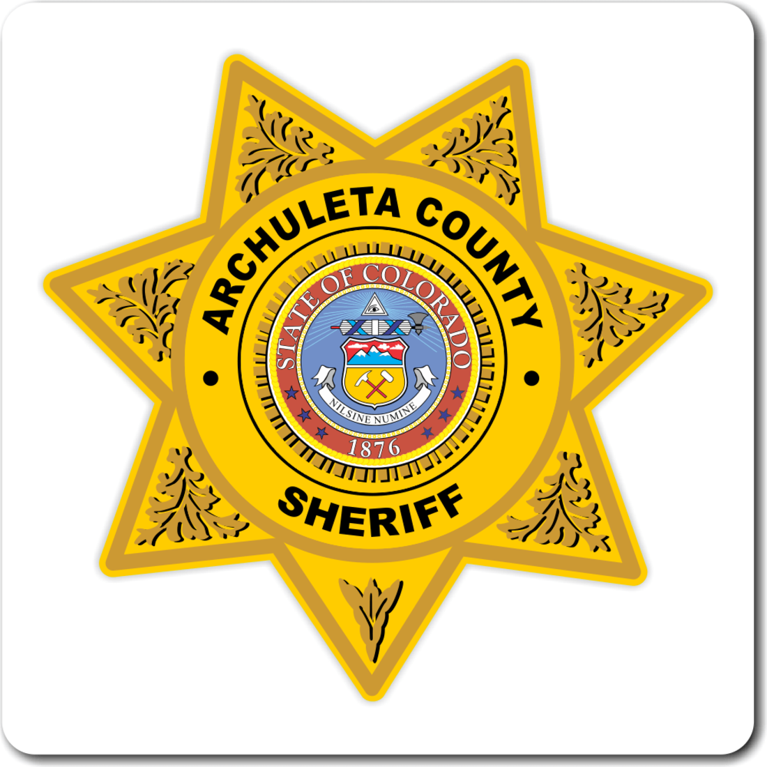 Custom Sheriff Police 7 Point Badge Decal Teamlogo Com Custom Imprint And Embroidery