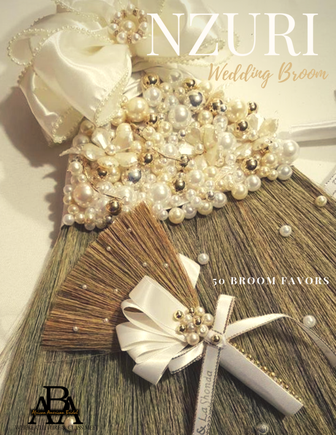 African-Weddings, Heritage Wedding Brooms, Accessories & Gifts - Nzuri Wedding Jumping Broom By African American Bridal.com