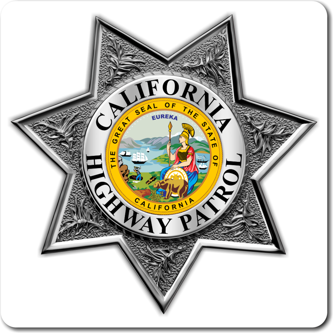 Custom Sheriff Police 7 Point Badge Decal Teamlogo Com Custom Imprint And Embroidery