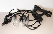 4 small submersible outdoor lights on one cord with rubber grommet 