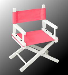 - White Frame Black Amikado Personalised Baby Directors Chair 1-5 Years 