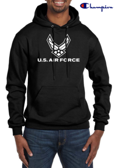 US Air Force Imprinted Hoodie Sweatshirt By Champion Teamlogo Custom Imprint and Embroidery