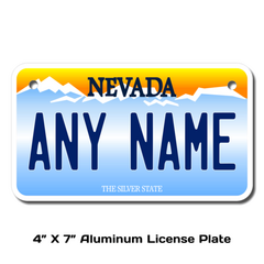 Personalized Nevada License Plate For Bicycles Kid S Bikes Carts Cars Or Trucks Teamlogo Com Custom Imprint And Embroidery