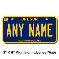 Bicycle Plate! Name Tag KRIS Blue Oregon Mini License Plate 