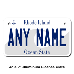 custom Rhode Island design Ride-on battery powered vehicle license plate 
