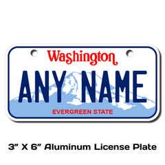 CUSTOM PERSONALIZED ALUMINUM BICYCLE STATE LICENSE PLATE-WASHINGTON