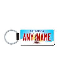 Personalized Alaska 1.5 X 3 Key Ring License Plate 