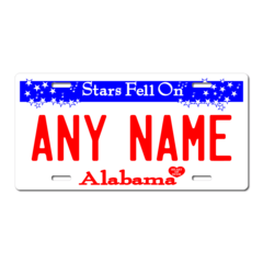Personalized Alabama License Plate for Bicycles, Kid's Bikes, Carts, Cars or Trucks