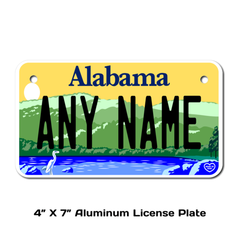Personalized Alabama 4 X 7 License Plate 