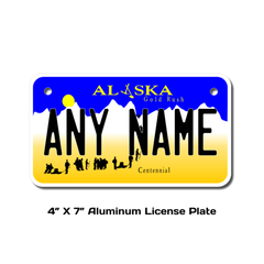 Personalized Alaska 4 X 7 License Plate  