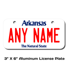 Personalized Arkansas 3 X 6 License Plate