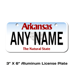 Personalized Arkansas 3 X 6 License Plate