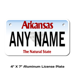 Personalized Arkansas 4 X 7 License Plate