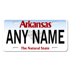 Personalized Arkansas License Plate for Bicycles, Kid's Bikes, Carts, Cars or Trucks Version 3