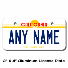 Personalized California 2 X 4 License Plate 