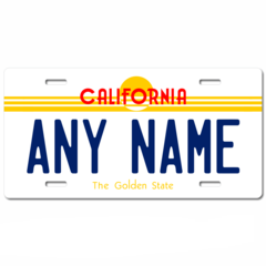 Personalized California License Plate for Bicycles, Kid's Bikes, Carts, Cars or Trucks Version 2