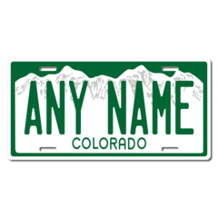 Personalized Colorado License Plate for Bicycles, Kid's Bikes, Carts, Cars or Trucks