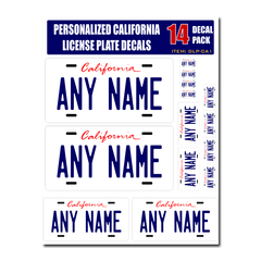 Personalized California License Plate Decals - Stickers Version 1