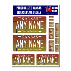 Personalized Kansas License Plate Decals - Stickers Version 1