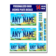 Personalized Ohio License Plate Decals - Stickers Version 2