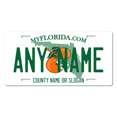 Personalized Florida License Plate for Bicycles, Kid's Bikes, Carts, Cars or Trucks Version 2