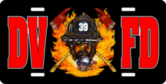 Personalized Fire Department License Plate for Bicycles, Kid's Bikes, Carts, Cars or Trucks