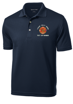 Fire Dept Knit Polo Shirts - Teamlogo.com | Custom Imprint and Embroidery