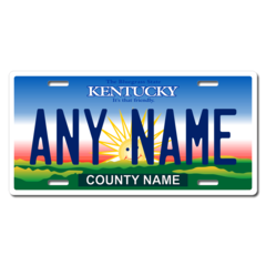 Personalized Kentucky License Plate for Bicycles, Kid's Bikes, Carts, Cars or Trucks