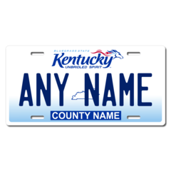Personalized Kentucky License Plate for Bicycles, Kid's Bikes, Carts, Cars or Trucks Version 2