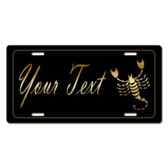 Personalized Scorpio License Plate for Bicycles, Kid's Bikes, Carts, Cars or Trucks