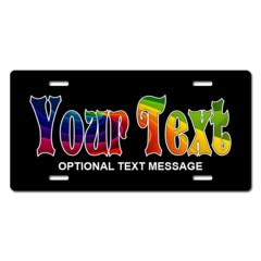 Personalized Rainbow Name License Plate for Bicycles, Kid's   Bikes, Carts, Cars or Trucks