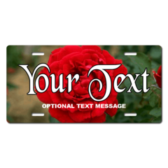 Personalized Red Rose License Plate for Bicycles, Kid's Bikes, Carts, Cars or Trucks