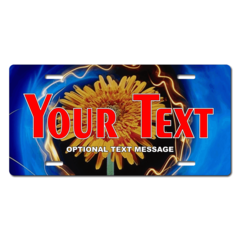 Personalized Electric Sunflower License Plate for Bicycles, Kid's Bikes, Carts, Cars or Trucks