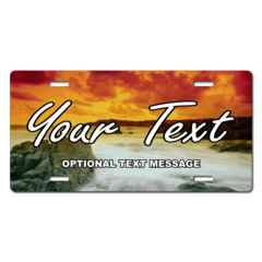 Personalized Sunset on the Ocean License Plate for Bicycles, Kid's Bikes, Carts, Cars or Trucks