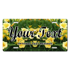 Personalized Yellow Flowers License Plate for Bicycles, Kid's Bikes, Carts, Cars or Trucks