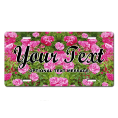 Personalized Pink Flowers License Plate for Bicycles, Kid's Bikes, Carts, Cars or Trucks