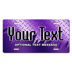 Personalized Purple Metal License Plate for Bicycles, Kid's Bikes, Carts, Cars or Trucks
