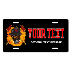 Personalized Firefighter Helmet License Plate for Bicycles, Kid's Bikes, Carts, Cars or Trucks